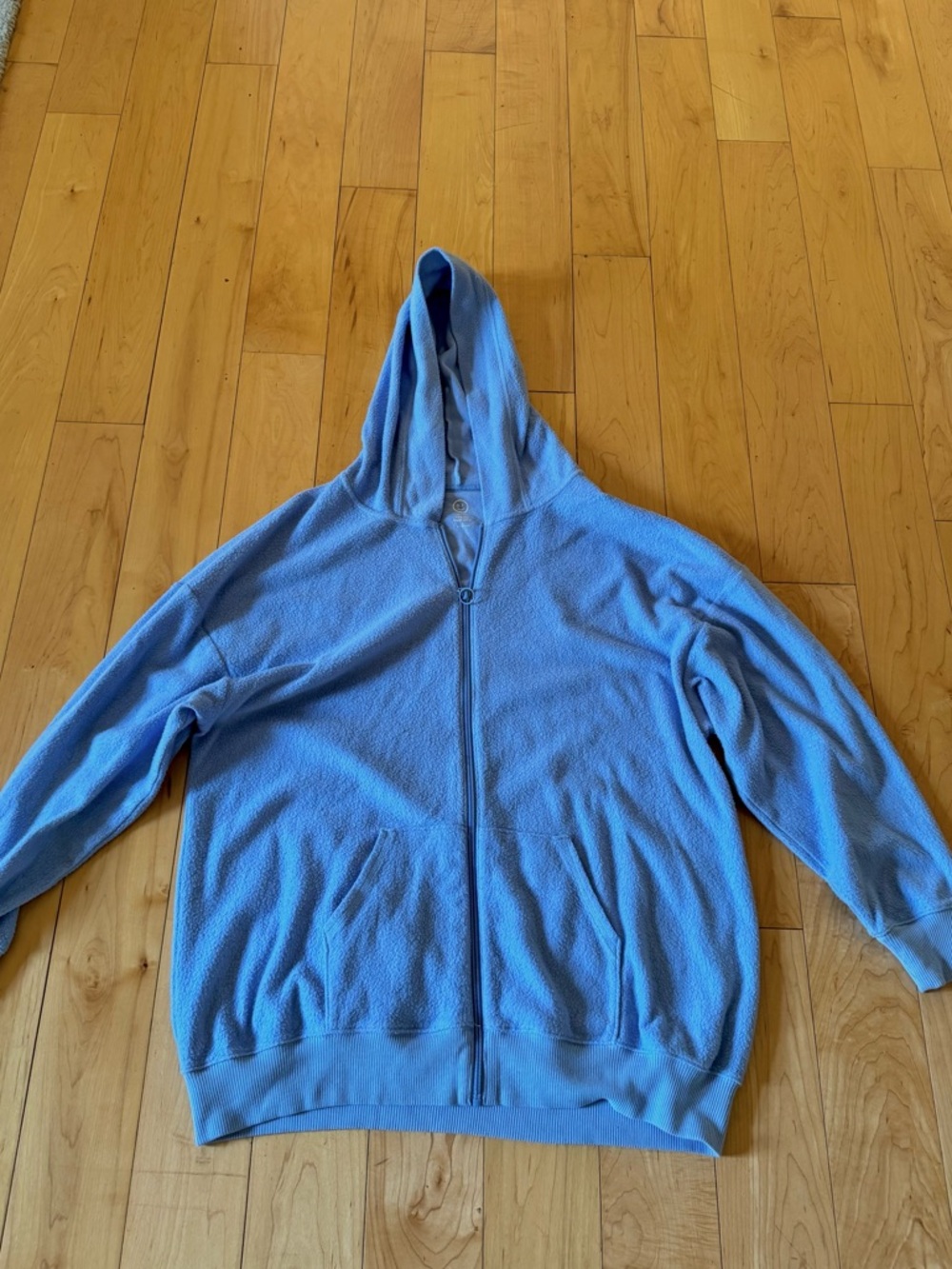 Hollister Baby Blue Oversized Hooded Zip-Up Sweater